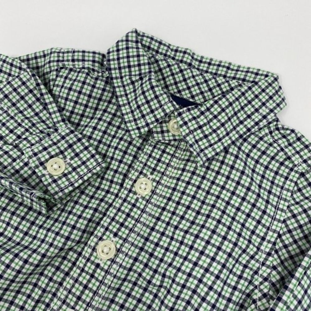 Baby Gap‎ Boys Button Down Bodysuit Lush Green Gingham Size 0-3 Months
